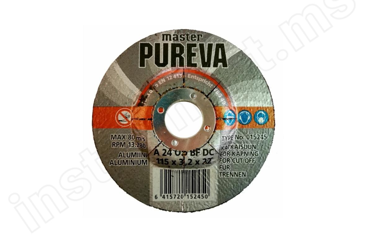 Отрезной круг по металлу вогнутый Pureva 115х3,2х22 015245 - фото 1