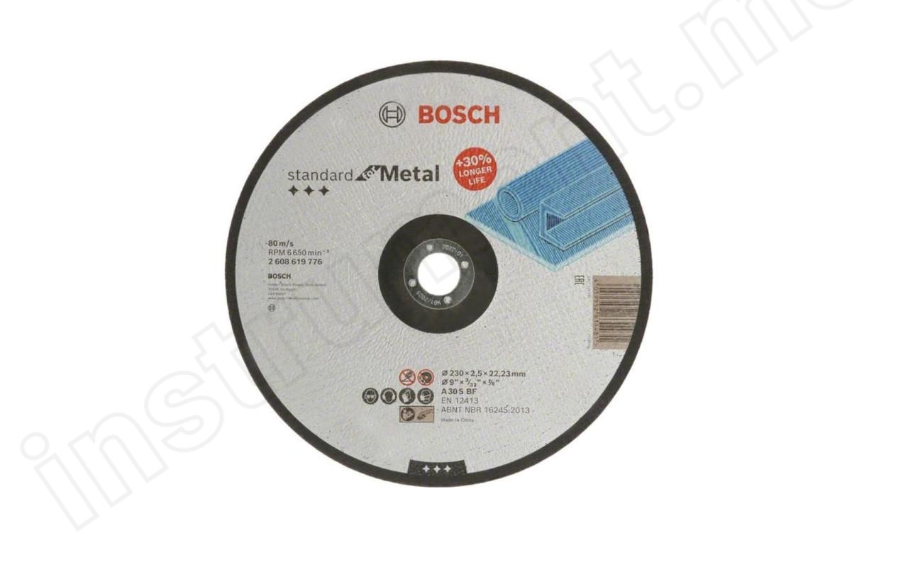 Отрезной круг по металлу Bosch 230х2,5х22 Standart 2608619776 - фото 1