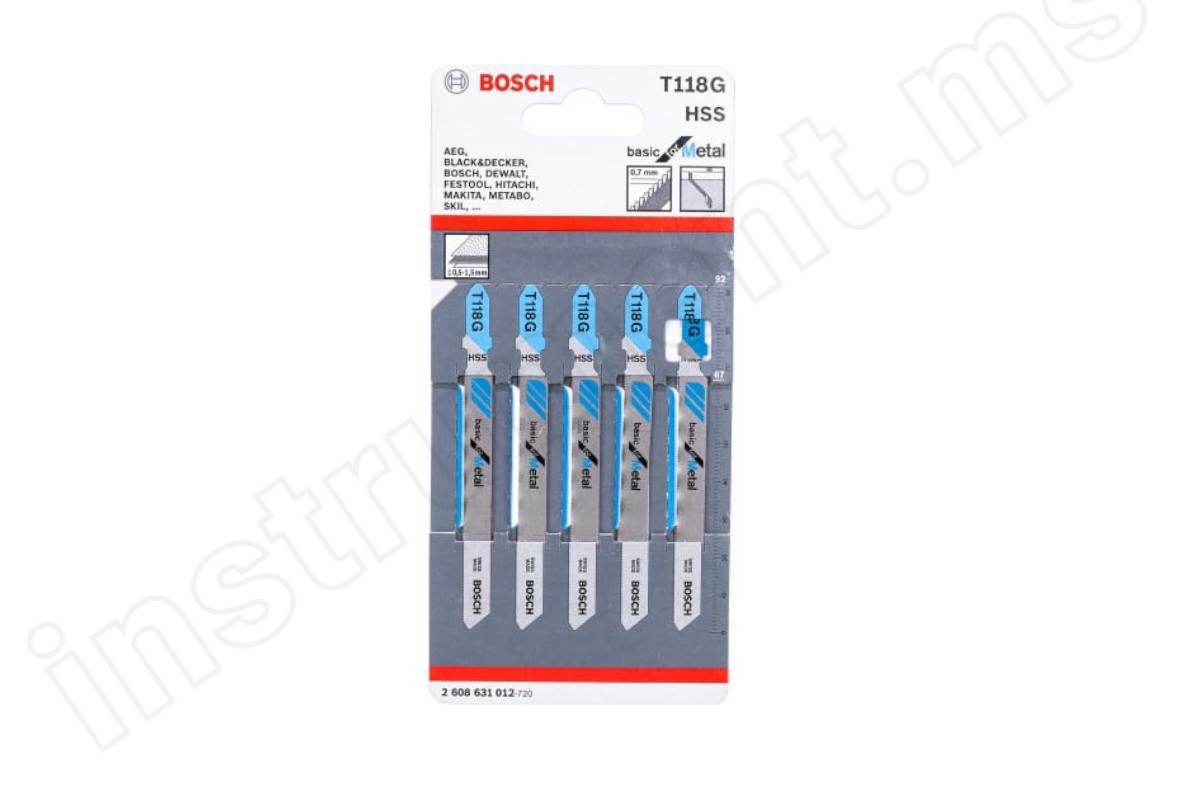 Пилки к лобзику Bosch T118 G, HSS 5шт - фото 2